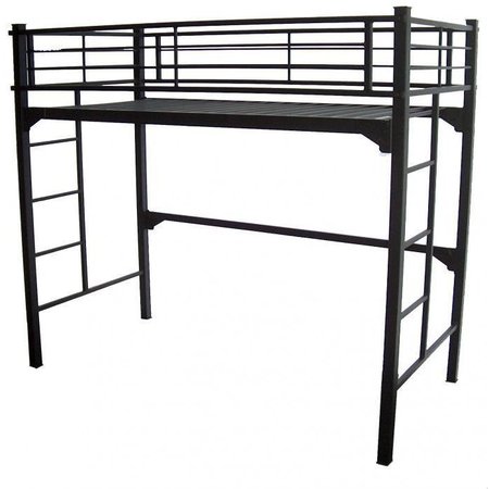 BLANTEX Bedframe, 54 x 75 UNI Loft Bed with built in ladder and 2 guardrails UNI200SQ5475LOFT